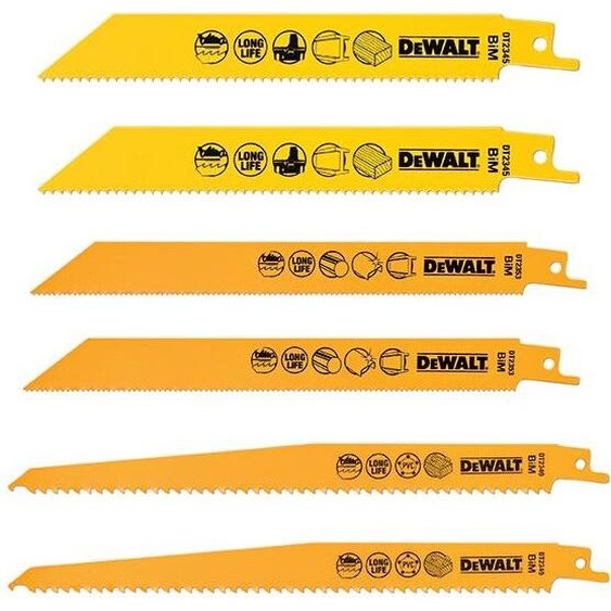 Coffret de 6 lames pour scie sabre DEWALT DT2444-QZ
