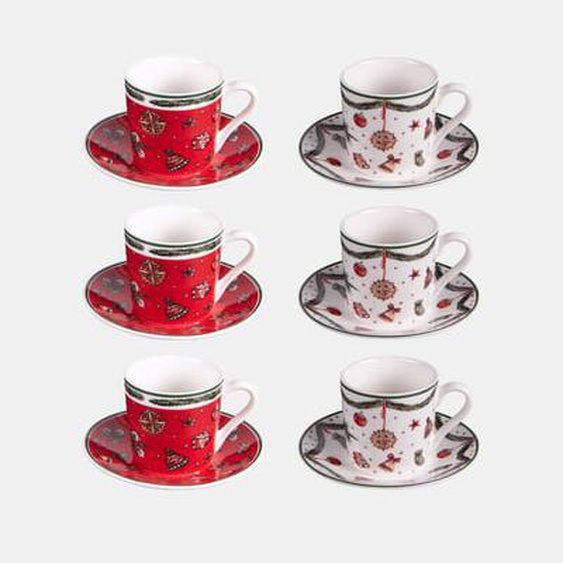 Coffret de 6 paires tasses à café