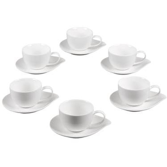 Coffret de 6 tasses à café avec sous tasses  cl Pétale