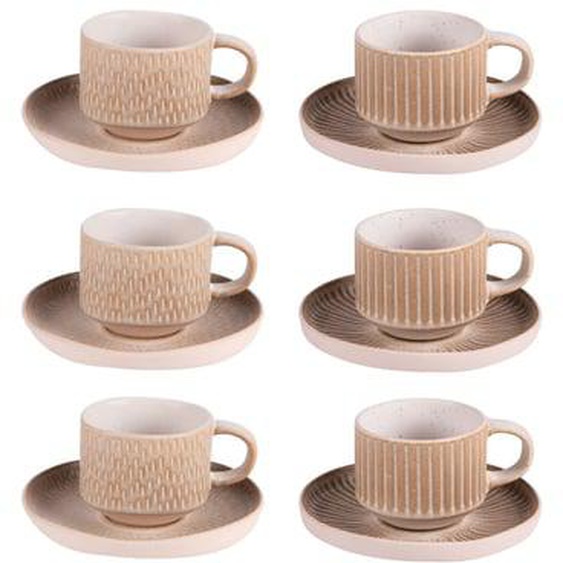Coffret de 6 tasses à café avec sous tasses Miyaki