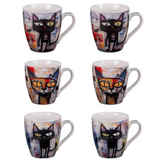 Coffret de 6 tasses Street Cat
