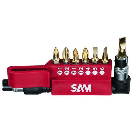 Coffret de 7 embouts de vissage avec clé 1/4 - SAM OUTILLAGE - EMB-7