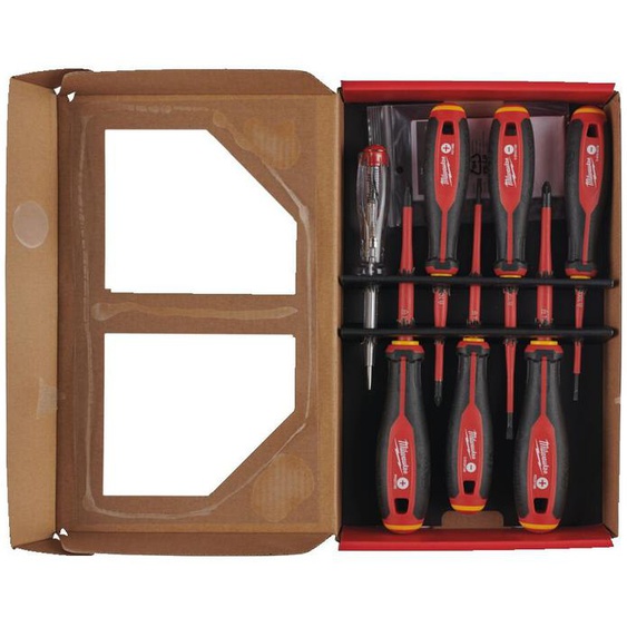 Coffret de 7 tournevis trilobe VDE Pozidriv - MILWAUKEE - 4932478738