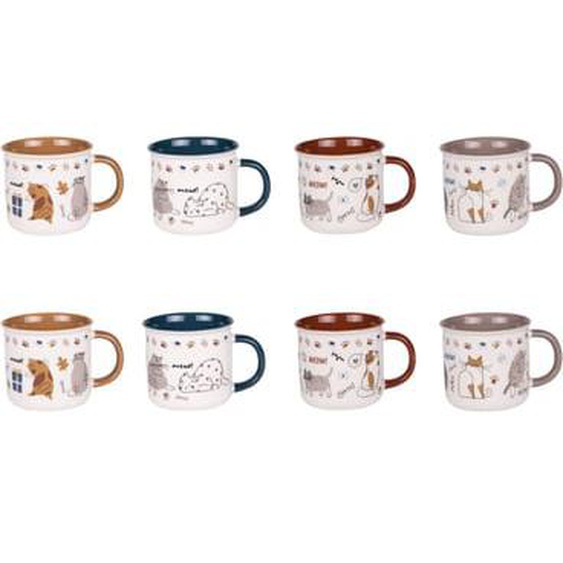 Coffret de 8 tasses Chat  cl