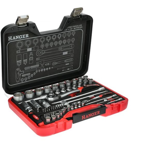 Coffret de douilles 1/4 et 1/2 60 pièces - HANGER - 251004
