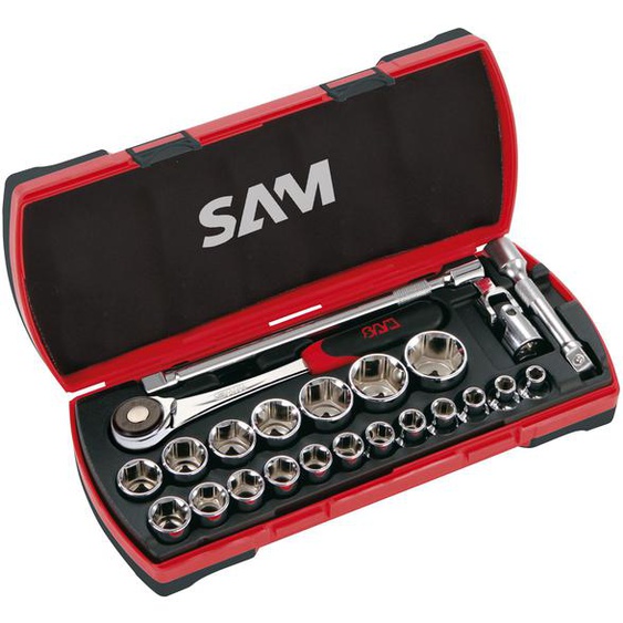 Coffret de douilles  et accessoires 1/2 - 23 outils - SAM OUTILLAGE - 75-SH23Z