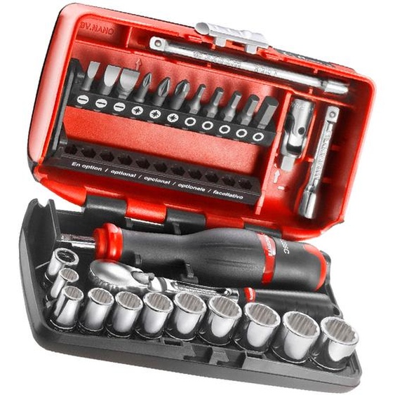 Coffret de douilles et daccessoires 12 pans 1/4 27 pièces FACOM RL.NANO112