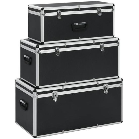 Coffret de rangement 3 pièces Noir Aluminium , Coffret à outils Design 2024