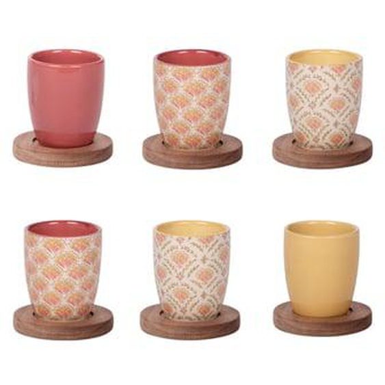 Coffret de  tasses et sous tasses Rangoli