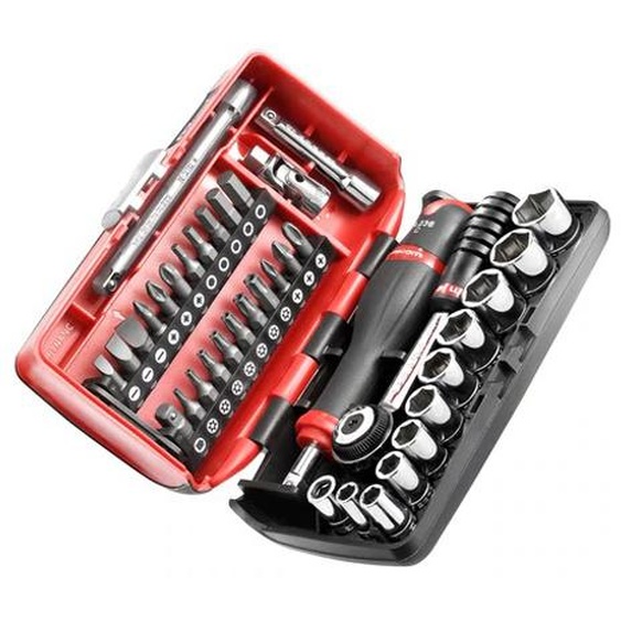 Coffret douilles 1/4 6 pans métriques et embouts - 38 pièces diamètre 5,5 à 14mm - FACOM - R2NANOPB