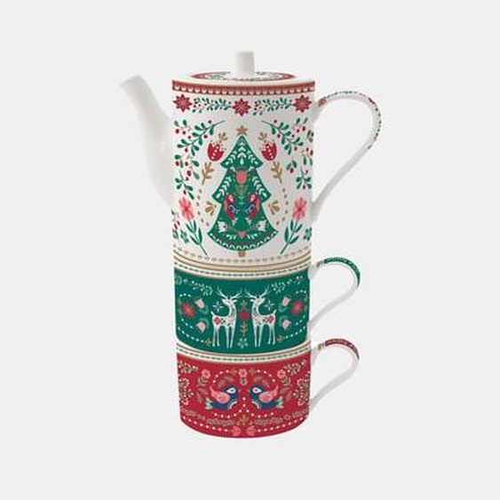 Coffret Duo - théière et 2 tasses à déjeuner