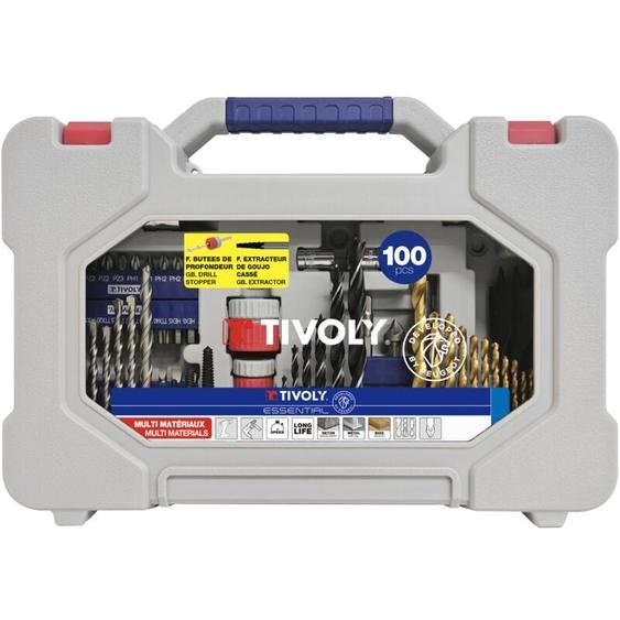 Coffret Forets + Embouts + Extracteurs - Mallette 100 Pièces : 14 Forets Métaux, 8 Forets Bois et 4 Mèches Bois, 7 Forets Béton, 4 Extracteurs, 50