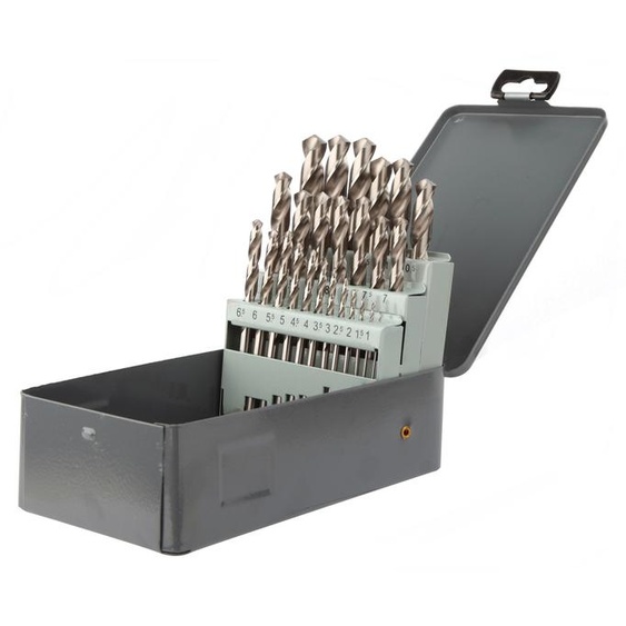 Coffret métallique 25 forets - DIAGER - HSS meulé PRO din 338 angle 118° Diam.1 à 13 mm par 0,5 mm