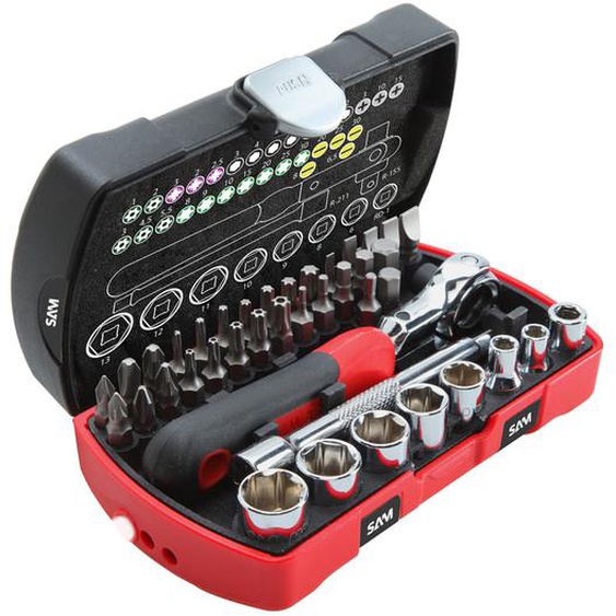 Coffret pocket serrage-vissage 40 outils 1/4 - SAM OUTILLAGE - 73-R40