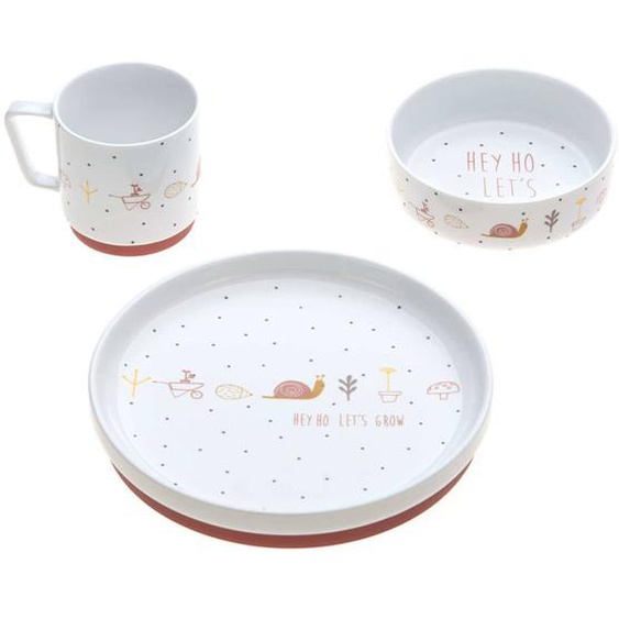Coffret Repas En Porcelaine Garden Explorer Escargot Blanc