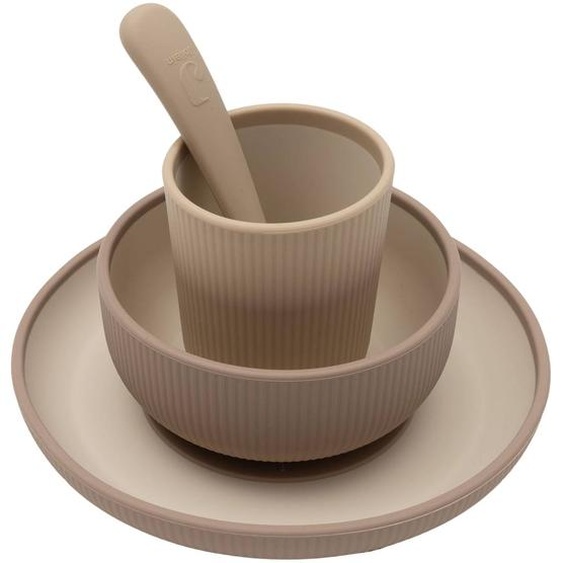 Coffret Repas En Silicone Natural Shades (4 Pièces) Beige, Marron