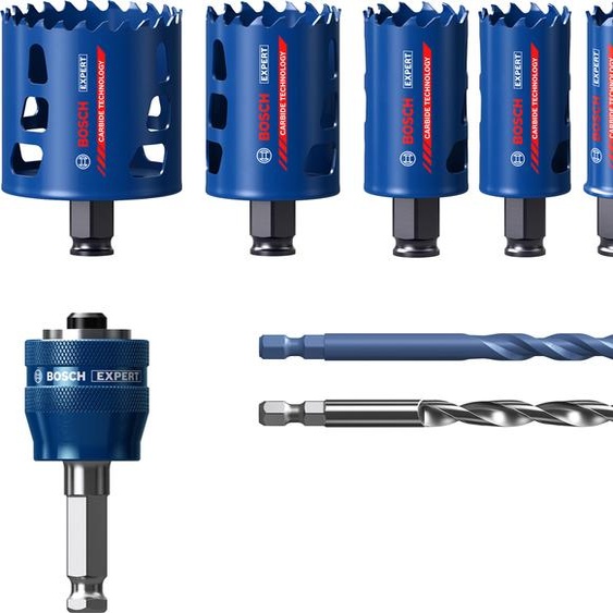 Coffret scies-trépans tough Material 9 pièces de diamètre 22/25/35/40/51/68mm - BOSCH EXPERT - 2608900446