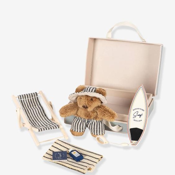 Coffret set voyage mini peluche KONGES SLOJD bleu