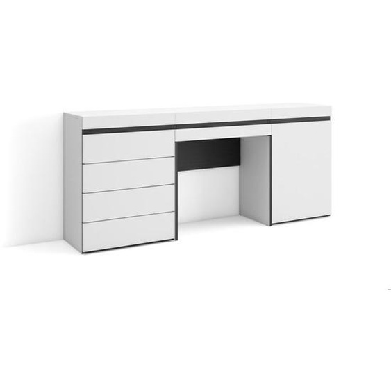 Coiffeuse, 177x35x75 cm, Avec tiroir, Commode, Buffet, Blanc, RF3453