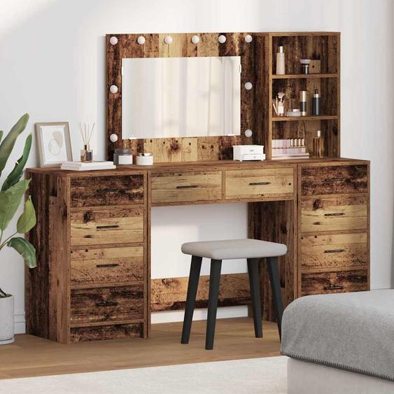 Coiffeuse 3 pcs Marron 40 x 41 x 135 cm Bois composite