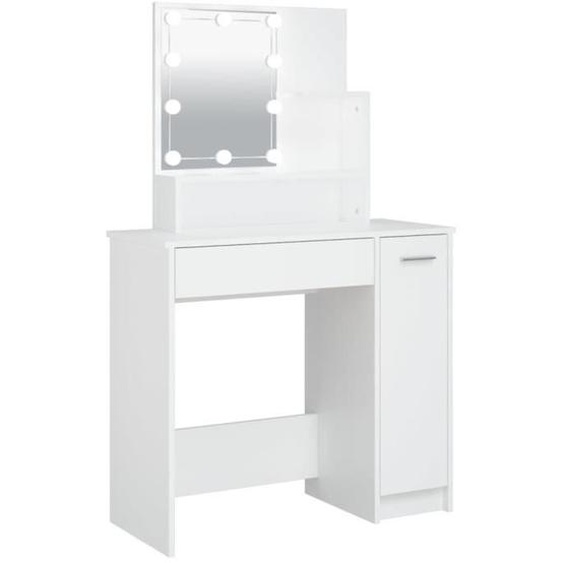 Coiffeuse avec LED Blanc 86,5x35x136 cm Dilwe7093452434939