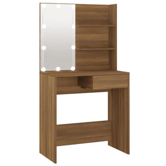 Coiffeuse avec LED Chêne marron 74,5x40x141 cm Dilwe7093452507138