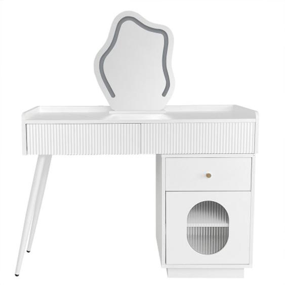 Coiffeuse avec miroir LED - 3 tiroirs - Design élégant, lumière réglable, meuble moderne pour chambre - BIPLUT