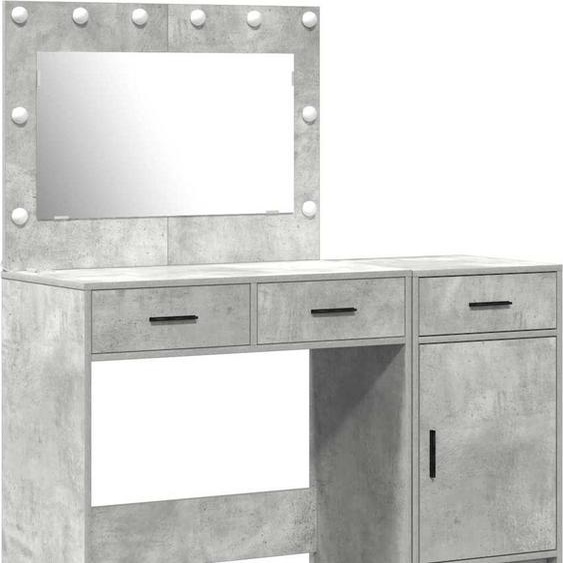Table de Toilette avec tiroir 2 pcs Gris Bois dingénierie