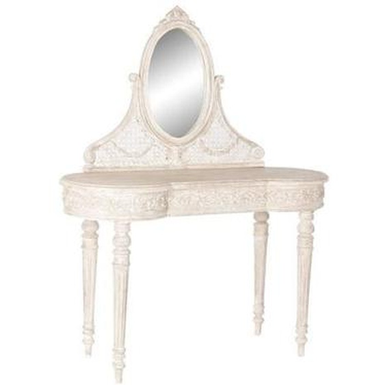 coiffeuse blanc bois de manguier bois mdf (114 x 44 x 141 cm)