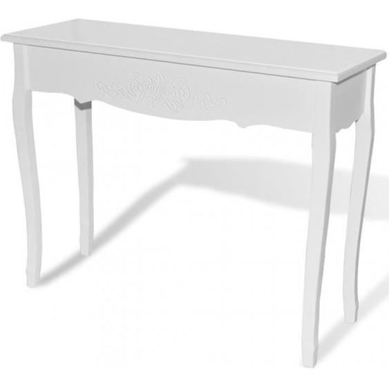 Coiffeuse table maquillage chambre salon meuble d entree 100 x 35 cm blanc