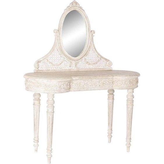 Coiffeuse DKD Home Decor 114 x 44 x 141 cm Blanc Beige Bois de mangue MDF