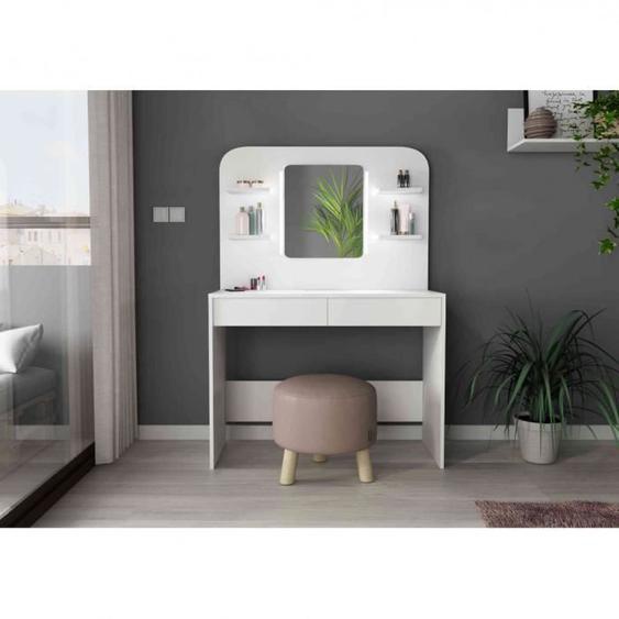 Coiffeuse enfant avec miroir en bois blanc - CF9011 - Blanc - Terre de Nuit