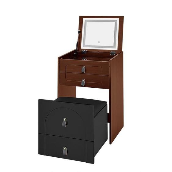 Coiffeuse multifonctionnelle noire et marron