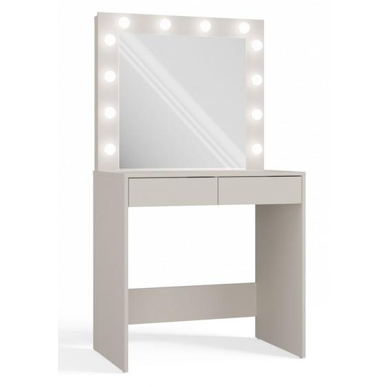 Coiffeuse ROMERA - cachemire + miroir et éclairage LED