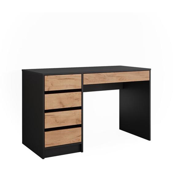 Coiffeuse Sherry, 55x75cm sans miroir, Anthracite/chêne doré, Vicco