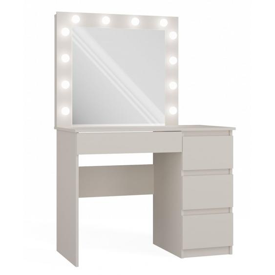 Coiffeuse TRISTON - cachemire, véritable design + miroir et éclairage LED