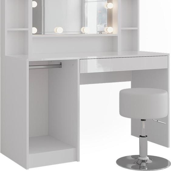 Coiffeuse Vicco Sherry blanc/blanc brillant 119.8cm 5 parties, Model 57591