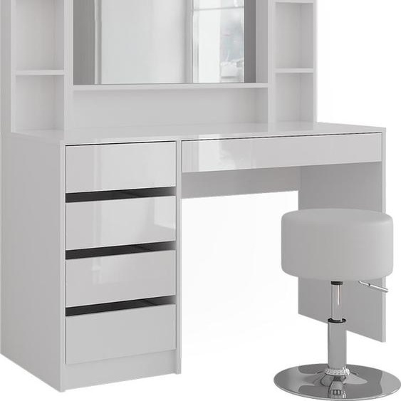 Coiffeuse Vicco Sherry blanc/blanc brillant 119.8cm 8 pièces, Model 57604