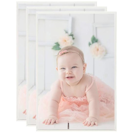 Collage de cadres photo 3 pcs de mur table Argenté 70x90 cm MDF