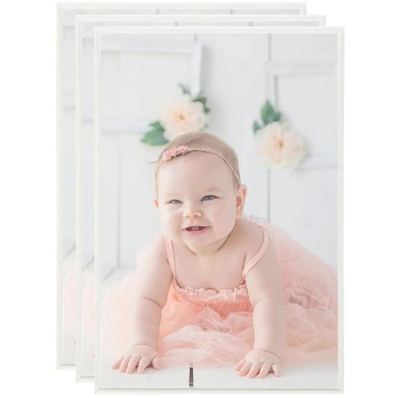 Collage de cadres photo 3 pcs de table Argenté 21x29,7 cm MDF