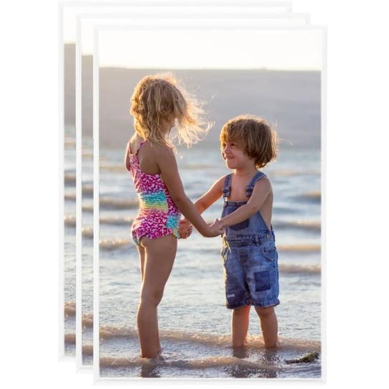 Collage de cadres photo 3 pcs de table Blanc 13x18 cm MDF