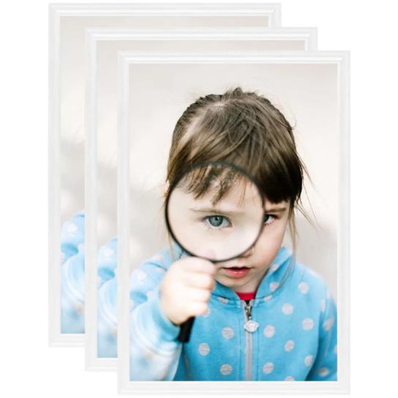 Collage de cadres photo 3 pcs de table Blanc 13x18 cm MDF