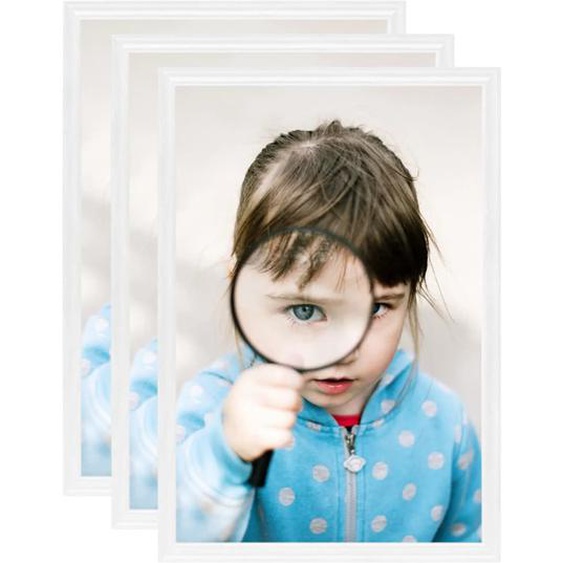 Collage de cadres photo 3 pcs de table Blanc 18x24 cm MDF