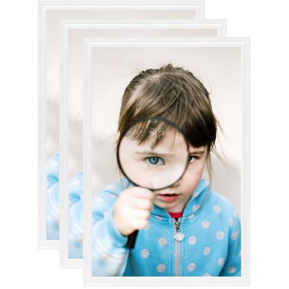Collage de cadres photo 3 pcs de table Blanc 21x29,7 cm MDF