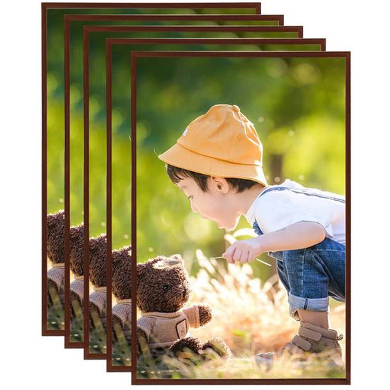 Collage de cadres photo 5 pcs de mur table Bronze 70x90 cm MDF