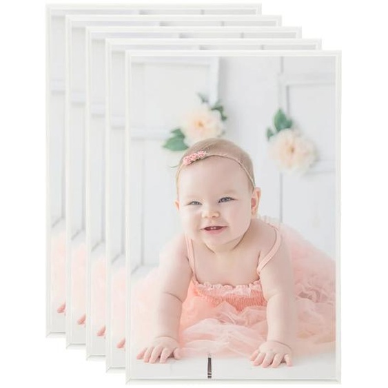 Collage de cadres photo 5 pcs de table Argenté 13x18 cm MDF