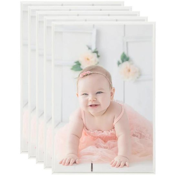 Collage de cadres photo 5 pcs de table Argenté 21x29,7 cm MDF