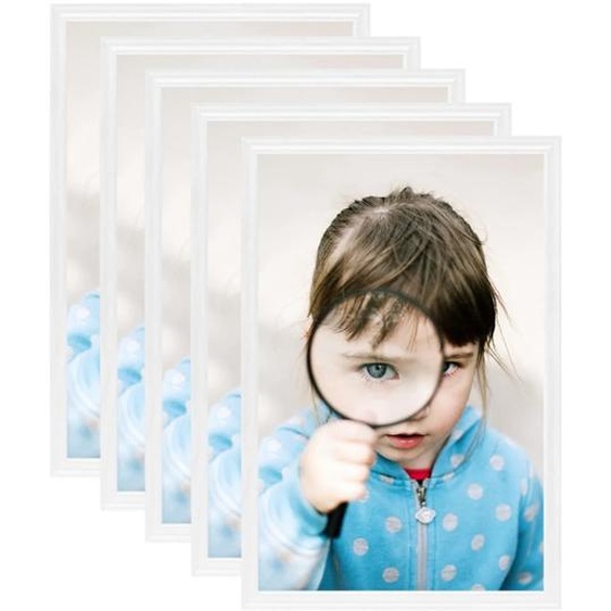 Collage de cadres photo 5 pcs de table Blanc 13x18 cm MDF