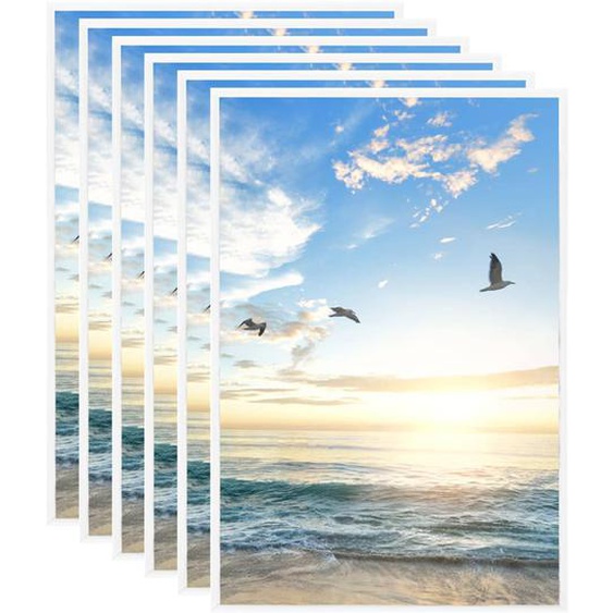 Collage de cadres photo 5 pcs de table Blanc 21x29,7 cm MDF