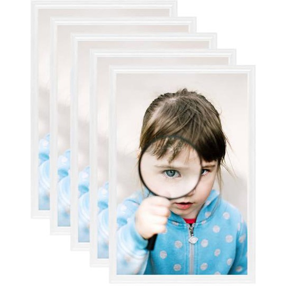 Collage de cadres photo 5 pcs de table Blanc 21x29,7 cm MDF